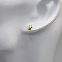 Load image into Gallery viewer, November Birthstone 5mm Lab Citrine Sterling Silver Earrings
