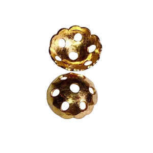 22K Vermeil Precious Lacy Bead Caps for Jewelry Making | 3x9mm | 2 Bead Caps |