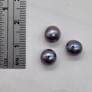 3 Spectacular Natural Forget-Me-Not Hued 6.5mm Freshwater Pearls 003079