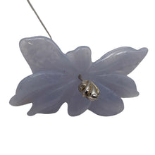 Load image into Gallery viewer, Chalcedony 20ct Hand Carved Flower Pendant Bead| 36x19x4mm|Blue| 1 Pendant Bead|
