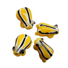 Load image into Gallery viewer, Frog Lampwork Glass Jumping Frog Beads | 17x12x9mm | Canary Yellow | 4 Beads
