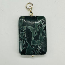 Load image into Gallery viewer, Tsunami Stone 14K Gold Filled Rectangle Pendant | 35x25x7.5mm | Green White | 1
