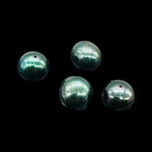 Load image into Gallery viewer, 4 FW Pearls Midnight 9-10x9.5mm Emerald Green Beads 9444
