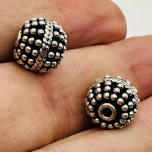 Load image into Gallery viewer, Bali Beads of Incredible Solid Sterling Silver | 12x11mm | 6 gram each| 2 Beads|

