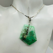 Load image into Gallery viewer, Chrysoprase Carved Sterling Silver Drop Pendant | 2" Long | Green |
