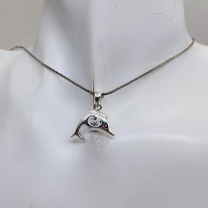 Dolphin Sterling Silver Charm Pendant | 1" Long | Silver | 1 Pendant |