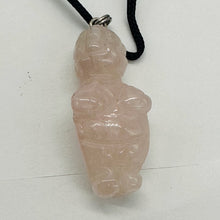 Load image into Gallery viewer, Rose Quartz Stone Goddess of Willendorf Pendant Necklace| 3/4&#39; Long | Pink |
