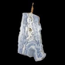Load image into Gallery viewer, 87cts Blue Chalcedony Druzy Dream Bead 14K Gold Filled Pendant | 2 3/4&quot;Long |
