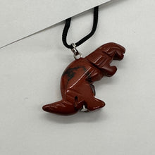 Load image into Gallery viewer, Red Jasper Tyrannosaurus Rex Dinosaur Pendant Necklace | 3/4&quot; Long | Red |
