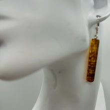 Load image into Gallery viewer, Amber Rectangle Dangle Sterling Silver Earrings | 2&quot; Long | Amber | 1 Pair |
