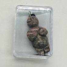 Load image into Gallery viewer, Unakite Stone Goddess of Willendorf Pendant Necklace | 3/4&#39; Long | Green, Pink |

