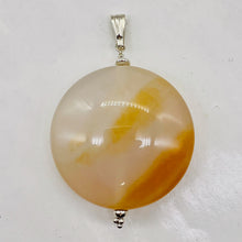 Load image into Gallery viewer, Natural Golden Mookaite Coin w/ Sterling Silver Pendant | 39mm | 2. 1/4&quot; Long |
