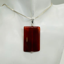 Load image into Gallery viewer, Carnelian Rectangle Cut 14kgf Pendant | 2&quot; Long | 37x22mm (Carnelian) | Orange |
