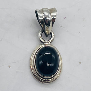 Onyx Sterling Silver Drop Pendant | 3/4" Long | Black | 1 Pendant |