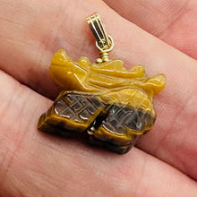 Load image into Gallery viewer, Powerful Tiger's Eye Winged Dragon 14K Yellow Gold Filled Pendant | Bronze |
