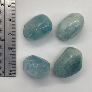 Aquamarine Smooth Nugget Bead Parcel | 22x17x13 - 19x14x14mm | Blue | 4 Beads |