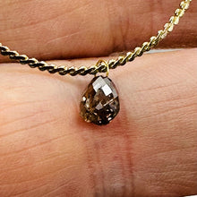 Load image into Gallery viewer, 1 Champagne 1.32cts Diamond Briolette 18K Pendant 10359I
