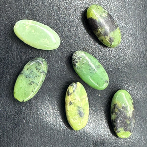 6 Shockingly Rare Chrysoprase Oval Beads 19x9x5mm 8454