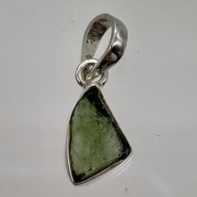 Load image into Gallery viewer, Moldavite 10.23ct Sterling Silver Triangle Pendant| 7/8&quot; Long | Green| 1 Pendant
