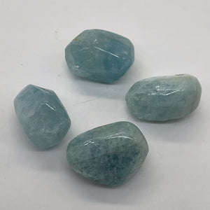 Aquamarine Smooth Nugget Bead Parcel | 22x17x13 - 19x14x14mm | Blue | 4 Beads |