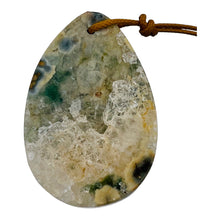 Load image into Gallery viewer, Druzy Ocean Jasper Pendant Teardrop | 50x34x9mm | Crystal Green | 1 Bead
