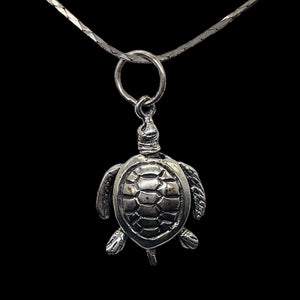 Turtle Sterling Silver Sea Dweller Pendant | 1 1/4" Long | Silver | 1 Pendant |