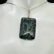 Load image into Gallery viewer, Tsunami Stone 14K Gold Filled Rectangle Pendant | 35x25x7.5mm | Green White | 1
