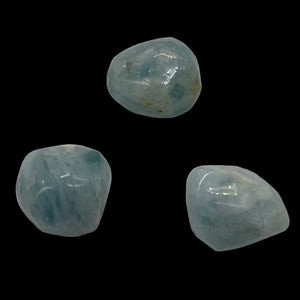 Aquamarine Smooth Nugget Bead Parcel | 19x16x16 - 18x19x17mm | Blue | 3 Beads |