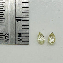 Load image into Gallery viewer, Natural .49cts Canary Diamond 4x2.75mm Briolette Beads Pair 6120
