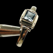 Load image into Gallery viewer, Blue Topaz Sterling Silver Ring Size 7.25 Natural Square Gemstone USA
