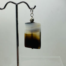 Load image into Gallery viewer, Sardonyx Agate Sterling Silver Pendant | Orange, White, Black | 1 3/4&quot; Long |
