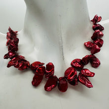 Load image into Gallery viewer, Red Freshwater Keishi Cornflake Pearl Strand 16" 62 Pearls 16x10mm
