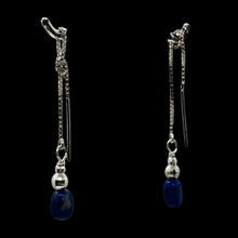 Load image into Gallery viewer, Lapis Sterling Silver Threader Earrings | 3 1/2" Long | Blue | 1 Pair |
