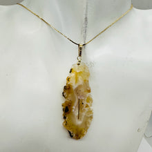 Load image into Gallery viewer, Druzy Agate Slice Designer 14kgf Pendant | 2 1/4" Long | Druzy Agate Crystal |
