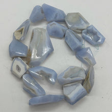 Load image into Gallery viewer, Drusy Blue Chalcedony 100g Quadrilateral Strand| 40x25 to 22x18mm | Blue, White
