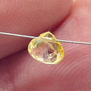 Sunny Natural Canary Sapphire Briolette Bead | 4.5x4.5x2mm | .45ct | Yellow |