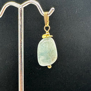 Aquamarine 14K Gold Filled Drop Pendant | 1 1/2" Long | Aqua | 1 Pendant |