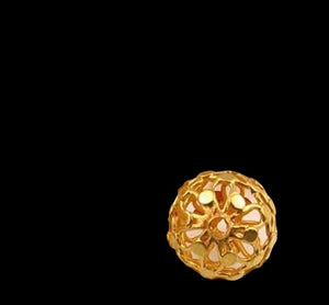 1 Designer .97 Grams 20K Gold 11x10mm Lacy Roundel Bead 009508