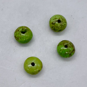 Gaspeite High Grade 6mm Rondelle Beads | 6mm | Green Brown | 4 Beads |