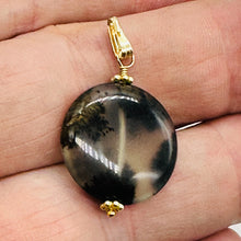 Load image into Gallery viewer, Gemmy Dendritic Peruvian Opal 14K Gold Filled Pendant | Clear Black|1 1/4&quot; Long|
