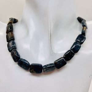 Pietersite Bead Rectangle | 15x10x4mm | Deep Blue Black | 2 Beads |