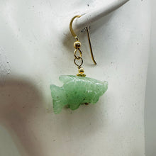 Load image into Gallery viewer, Aventurine Koi Fish 14kgf Yellow Gold Earrings | Semi Precious Stone Jewelry |
