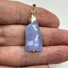 Load image into Gallery viewer, Blue Chalcedony Sterling Silver Designer Freeform Pendant | 2&quot; Long|Blue Silver|
