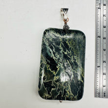 Load image into Gallery viewer, Tsunami Stone Sterling Silver Rectangle Pendant | 3&quot; Long | Green White |
