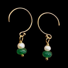Load image into Gallery viewer, Emerald AAA Gemstone Earrings with 14K Yellow Gold Filled Findings| 3/4" Long |
