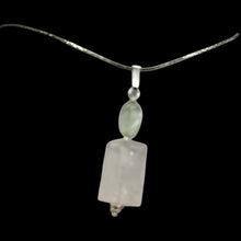 Load image into Gallery viewer, Rose Quartz, Green Moonstone Sterling Silver Pendant | 1 1/2&quot; Long| Pink, Green|
