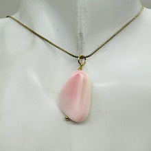 Load image into Gallery viewer, Conch Shell Pear Shaped 14K Yellow Gold Filled Pendant| 1 3/8" Long| Pink White|
