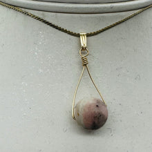 Load image into Gallery viewer, Pink Peruvian Opal Matte Finish Spinner Pendant | Pink, Black | 1 1/4" Long |
