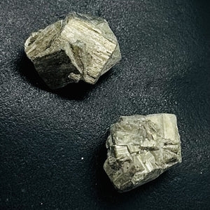 Pyrite Crystal Nugget Beads | 19x16x13 to 19x14x14mm | Silver Gold | 2 Beads |