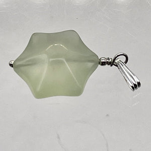 Jade Star Sterling Silver Pendant | Minty Green | 1 1/4" Long | 1 Pendant |